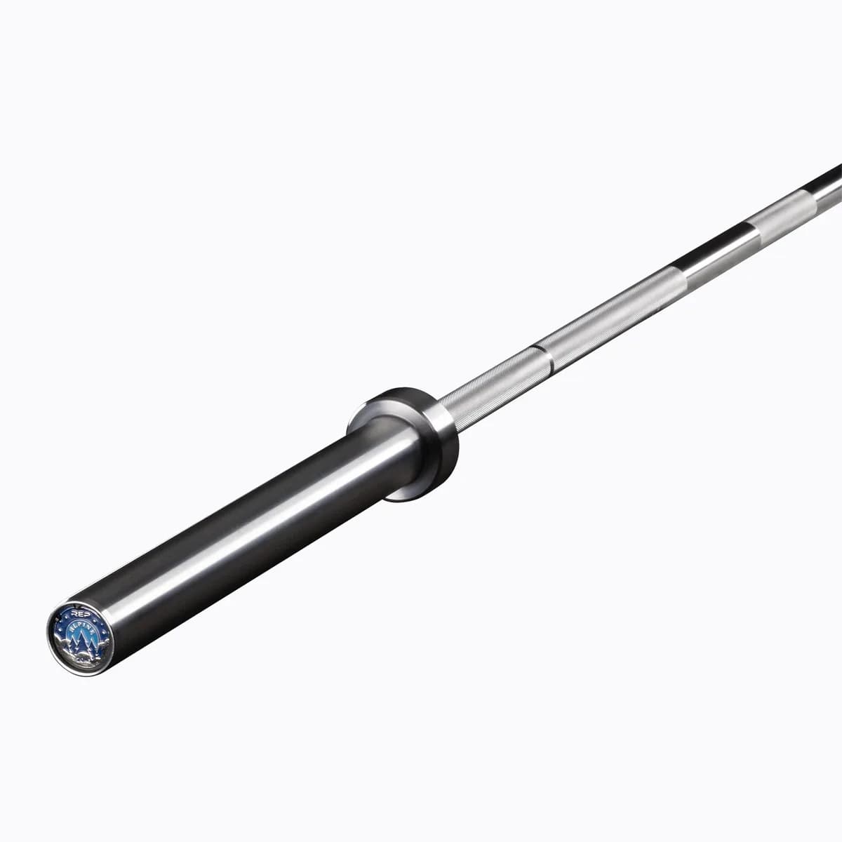 REP Alpine weightlifting bar in hard chrome on a white background