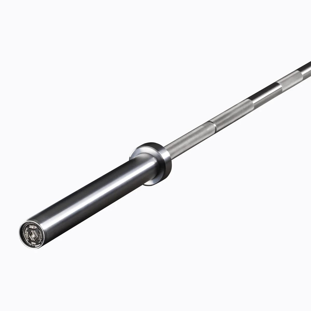 REP Double Black Diamond power bar with hard chrome shaft and black sleeves on a white background