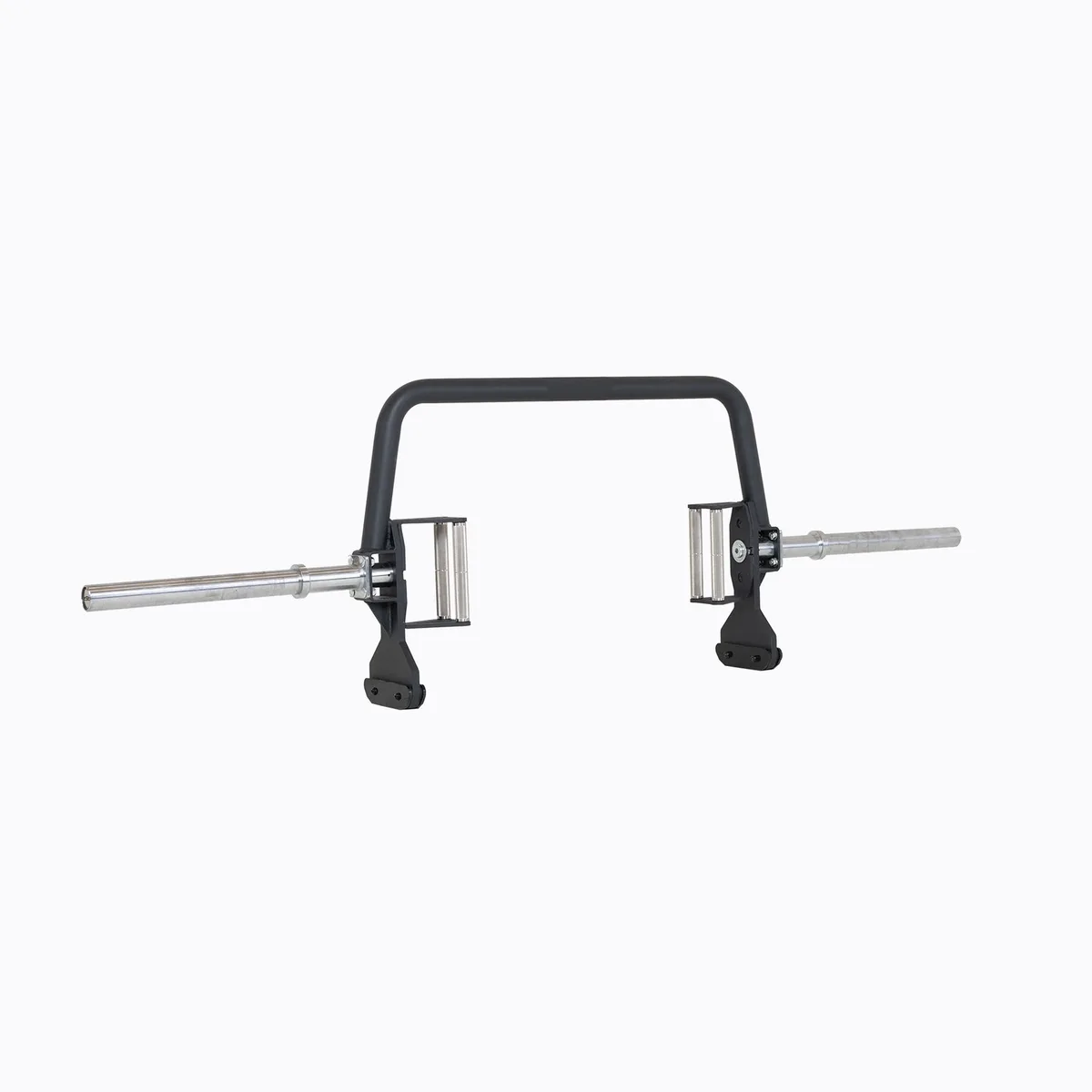 REP open trap bar with black frame and raised neutral-grip handles on a white background